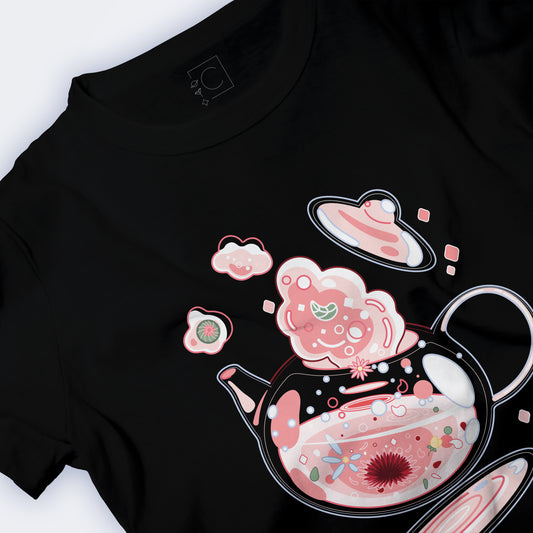 Cosmic Teapot T-Shirt in Black