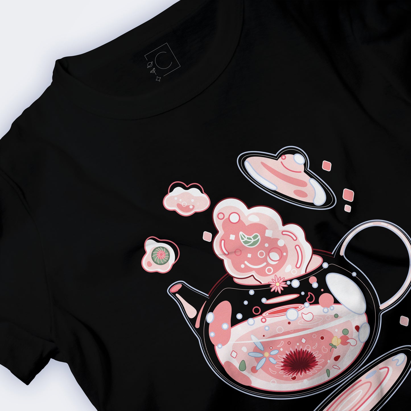 Cosmic Teapot T-Shirt in Black